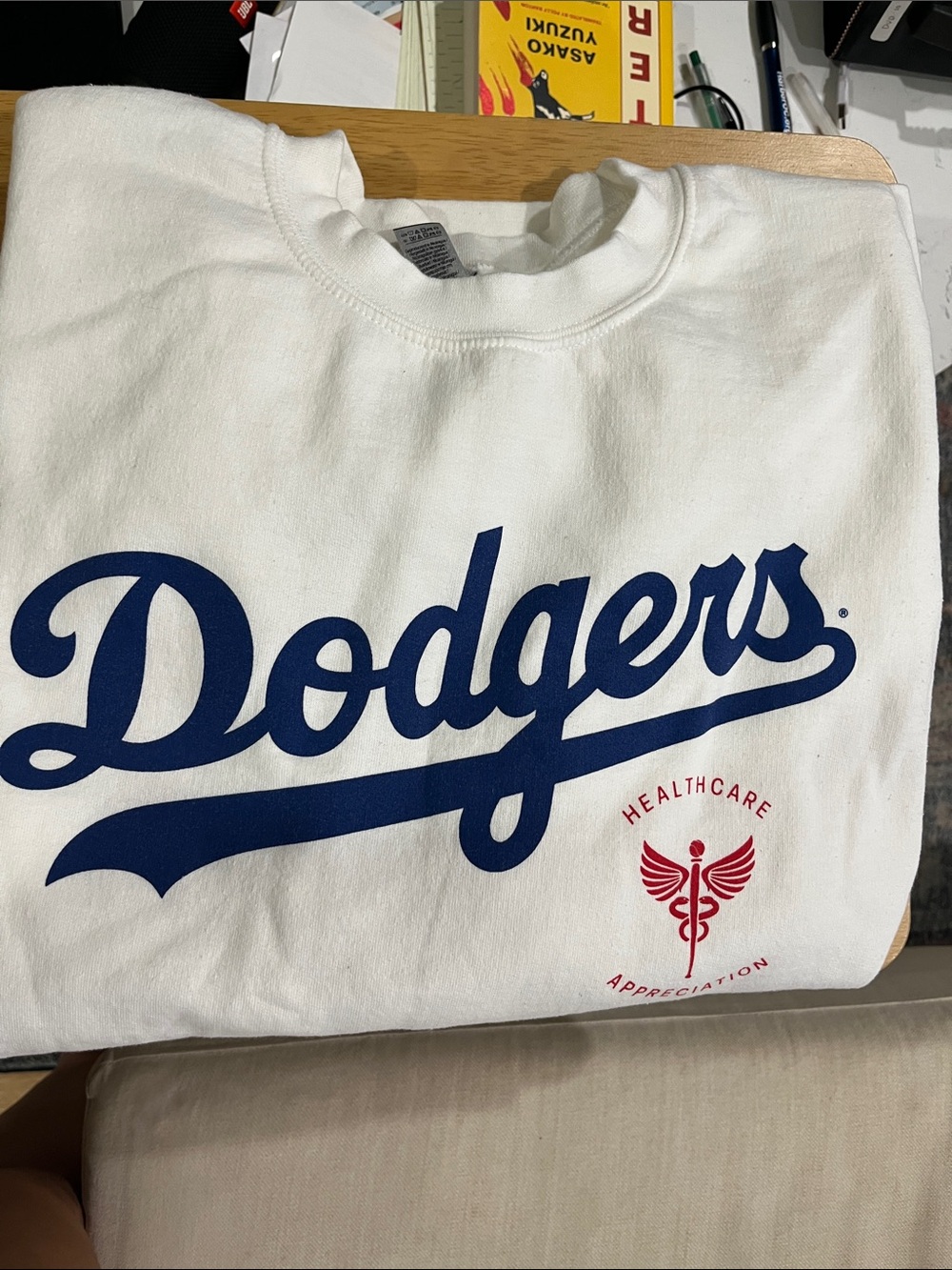 Los Angeles White Crewneck Sweatshirt - Healthcare Appreciation